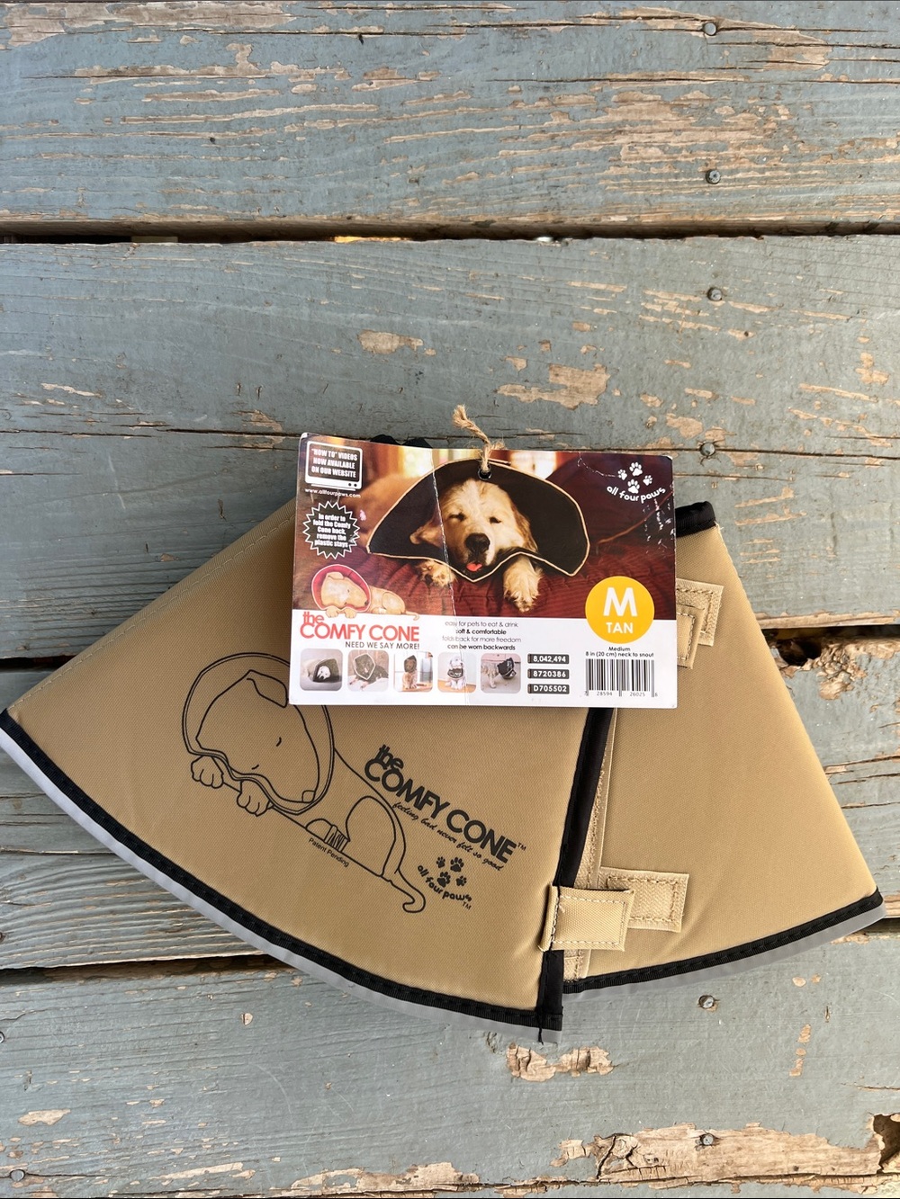 The Comfy Cone Protective Pet Collar in Tan Size (M)